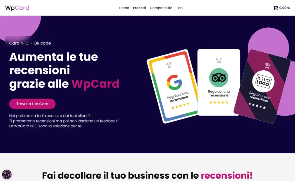Wp Card Project First Fold Of Home Page