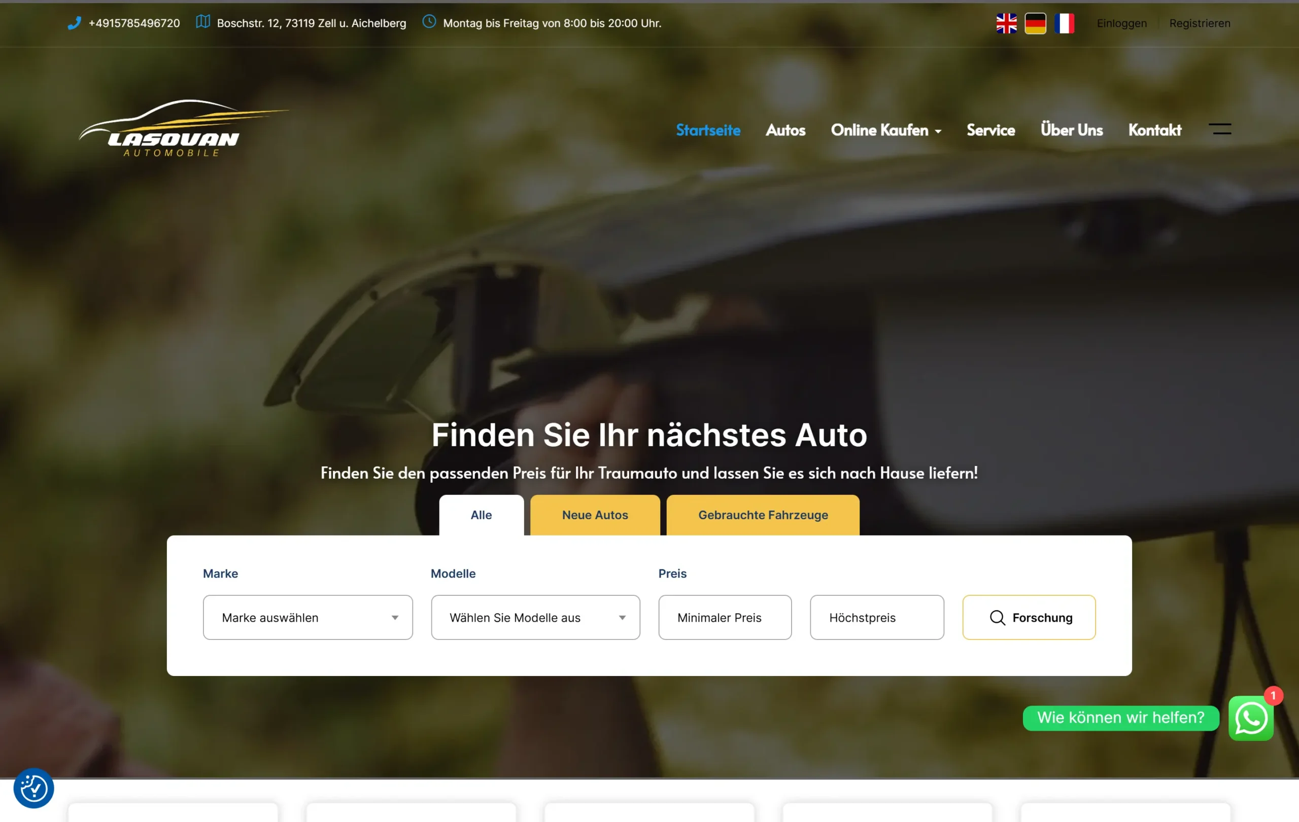 LSV Automobile Project First Fold Of Home Page